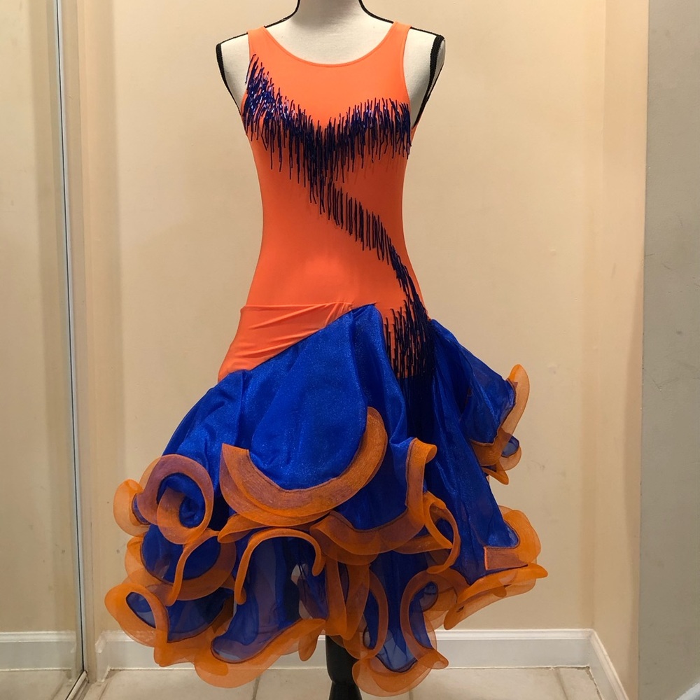 Girl Latin Ballroom Dress Orange